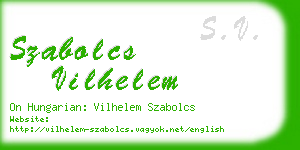 szabolcs vilhelem business card